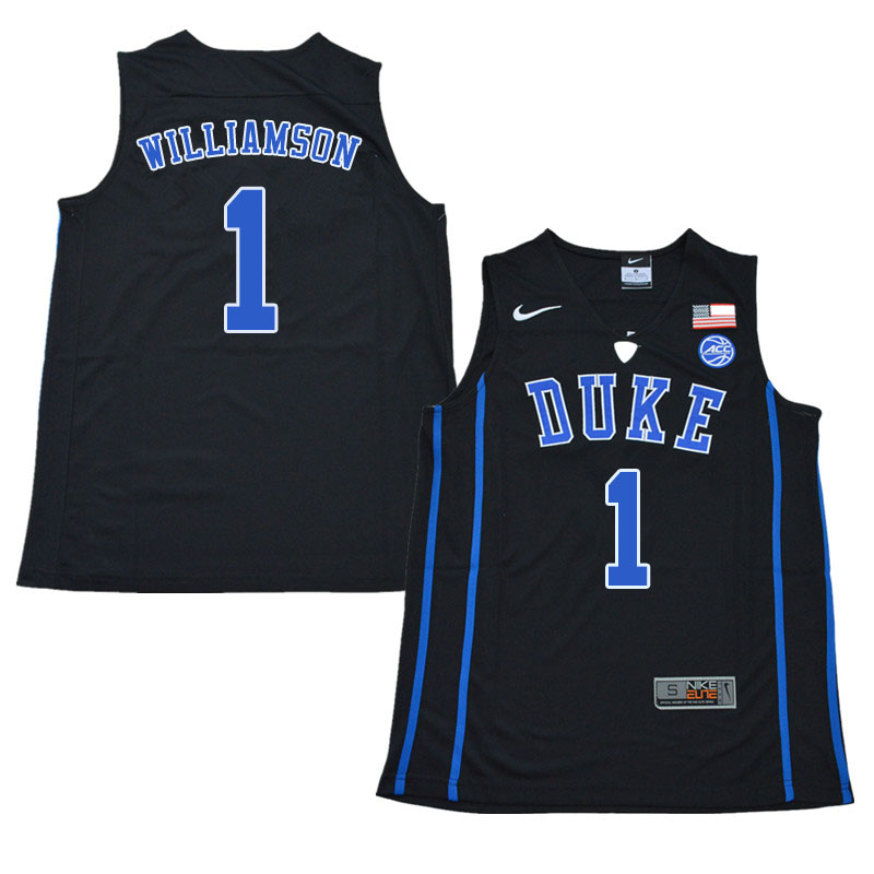 2018 Men #1 Zion Williamson Duke Blue Devils College Basketball Jerseys Sale-Black